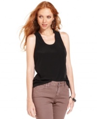 This DKNY Jeans tank top is a versatile must-have you need in your closet. Pair it with anything from colored jeans to body-con minis! This DKNY Jeans tank top is a versatile must-have you need in your closet. Pair it with anything from colored jeans to body-con minis!