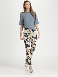 The sleek look of silk trousers styled with a chic back skirt panel.Tab-front waistBelt loopsZip-flyFlat frontSide-zip skirt panelBack welt pocketRise, about 10Inseam, about 3393% silk/7% elastaneDry cleanImportedModel shown is 5'9½ (176cm) wearing US size 4. The sleek look of silk trousers styled with a chic back skirt panel.Tab-front waistBelt loopsZip-flyFlat frontSide-zip skirt panelBack welt pocketRise, about 10Inseam, about 3393% silk/7% elastaneDry cleanImportedModel shown is 5'9½ (176cm) wearing US size 4.