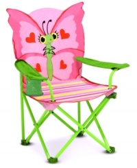 She'll be sitting pretty in this delightful butterfly folding-chair from Melissa and Doug. She'll be sitting pretty in this delightful butterfly folding-chair from Melissa and Doug.