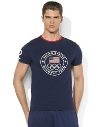 A simple yet powerful statement, this custom-fit ringer T-shirt embraces the prestige of the Olympic Games with a printed logo celebrating Team USA's participation in the 2012 Summer Games. A simple yet powerful statement, this custom-fit ringer T-shirt embraces the prestige of the Olympic Games with a printed logo celebrating Team USA's participation in the 2012 Summer Games.