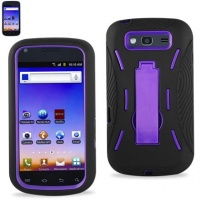 Samsung Galaxy S Blaze 4G / T769 Black / Purple Combo Silicone Case + Hard Cover + Kickstand Hybrid Case For T-Mobile