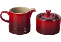 Le Creuset Stoneware Cream and Sugar Set, Cherry Le Creuset Stoneware Cream and Sugar Set, Cherry