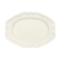 The Villeroy & Boch Manoir dinnerware collection offers mannered elegance with simple modern shapes that respect craft and classic design. With a scalloped edge, this oval platter features your fine cuisine in style, adding another dimension to your complete table setting. The Villeroy & Boch Manoir dinnerware collection offers mannered elegance with simple modern shapes that respect craft and classic design. With a scalloped edge, this oval platter features your fine cuisine in style, adding another dimension to your complete table setting.