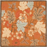 Safavieh Blossom Collection BLM917A Handmade Rust and Multi Hand Spun Wool Square Area Rug, 6-Feet Safavieh Blossom Collection BLM917A Handmade Rust and Multi Hand Spun Wool Square Area Rug, 6-Feet