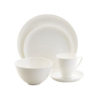 Sasaki Spin White Bone China 5-Piece Place Setting, Service for 1 Sasaki Spin White Bone China 5-Piece Place Setting, Service for 1