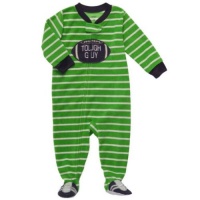 Carter's Boys Fleece Footed Blanket Sleeper Pajamas - Green Tough Guy Carter's Boys Fleece Footed Blanket Sleeper Pajamas - Green Tough Guy
