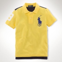 Polo Ralph Lauren Toddler Boy's Big Pony Mesh Polo, Yellow, 4/4T Polo Ralph Lauren Toddler Boy's Big Pony Mesh Polo, Yellow, 4/4T