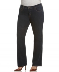 Levi's Perfectly Shaping plus size stretch jeans feature a slimming tummy panel to ensure you look your best. (Clearance) Levi's Perfectly Shaping plus size stretch jeans feature a slimming tummy panel to ensure you look your best. (Clearance)