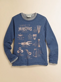 An ultra-soft, comfy long-sleeve doubled tee with playful graphics for a cool layered style. CrewneckLong sleevesGraphics on front and backCottonMachine washImported An ultra-soft, comfy long-sleeve doubled tee with playful graphics for a cool layered style. CrewneckLong sleevesGraphics on front and backCottonMachine washImported