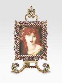 A keepsake piece fit for a special photograph, beautifully handcrafted in brass ox-plated pewter with Swarovski crystal trim. Accommodates a 1¼ X 1¾ photographOverall, 2 X 4Made in USA A keepsake piece fit for a special photograph, beautifully handcrafted in brass ox-plated pewter with Swarovski crystal trim. Accommodates a 1¼ X 1¾ photographOverall, 2 X 4Made in USA
