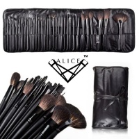 ALICE Natural Hair Made 32 Count Super Professional Studio Brush Set with Leather Pouch, Gift idea ALICE Natural Hair Made 32 Count Super Professional Studio Brush Set with Leather Pouch, Gift idea