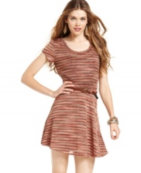 Score cute style for day or play in this striped skater dress from American Rag! A belted waist creates a totally nipped-in shape. Score cute style for day or play in this striped skater dress from American Rag! A belted waist creates a totally nipped-in shape.