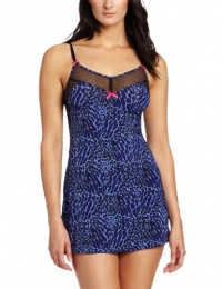 Betsey Johnson Women's Slinky Knit Chemise, Wild Side Wild Blue, Small Betsey Johnson Women's Slinky Knit Chemise, Wild Side Wild Blue, Small