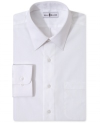 Secure solid style and a classic look with this dress shirt from Bill Blass. Secure solid style and a classic look with this dress shirt from Bill Blass.