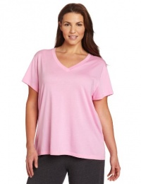 HUE Women's Plus Short Sleeve V-Neck Tee