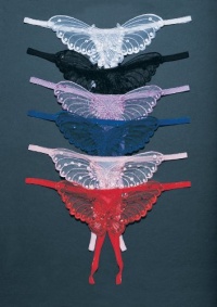 Butterfly Crotchless With Pearl Sequin Detail Butterfly Crotchless With Pearl Sequin Detail