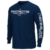 New England Patriots Men's Long Sleeve T-Shirt - NFL Mens Primary Receiver III Tee Athletic Navy New England Patriots Men's Long Sleeve T-Shirt - NFL Mens Primary Receiver III Tee Athletic Navy