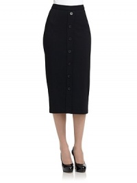 THE LOOKBanded waistButton detailing along frontDarts at front and back waistBack zip closureVented back hemTHE FITAbout 32 from waist to hemTHE MATERIAL82% wool/16% nylon/2% polyurethaneFully linedCARE & ORIGINDry cleanImportedModel shown is 5'10 (177cm) wearing US size 4. THE LOOKBanded waistButton detailing along frontDarts at front and back waistBack zip closureVented back hemTHE FITAbout 32 from waist to hemTHE MATERIAL82% wool/16% nylon/2% polyurethaneFully linedCARE & ORIGINDry cleanImportedModel shown is 5'10 (177cm) wearing US size 4.
