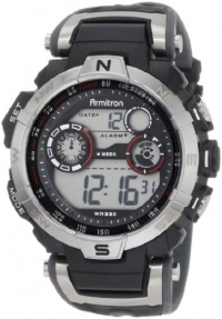 Armitron Men's 408231RDGY Silver-Tone and Black Chronograph Digital Sport Watch Armitron Men's 408231RDGY Silver-Tone and Black Chronograph Digital Sport Watch