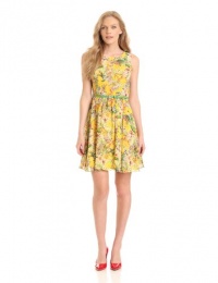 London Times Women's Sleeveless Printed Fit And Flare Dress