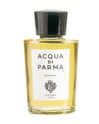 Acqua di Parma is a classic cologne launched at the turn of the 20th century as an Italian-made scent for both men and women. The scent, packaging design, and superb quality has eschewed fashion fads through the decades to arise as a veritable legend among fragrances. The timeless scent is packaged in a handmade, signature yellow box bearing the royal coat of arms of Parma, Italy. The fragrance's composition-unchanged since its debut in the '30s-includes a careful balance of these all-natural ingredients:• Lavender essence.• Vervain.• Rosemary.• Sicilian citrus.• Bulgarian rose. Acqua di Parma is a classic cologne launched at the turn of the 20th century as an Italian-made scent for both men and women. The scent, packaging design, and superb quality has eschewed fashion fads through the decades to arise as a veritable legend among fragrances. The timeless scent is packaged in a handmade, signature yellow box bearing the royal coat of arms of Parma, Italy. The fragrance's composition-unchanged since its debut in the '30s-includes a careful balance of these all-natural ingredients:• Lavender essence.• Vervain.• Rosemary.• Sicilian citrus.• Bulgarian rose.