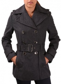 Kenneth Cole New York Melton Women's Belted Peacoat Jacket Coat Gray Size 14 Kenneth Cole New York Melton Women's Belted Peacoat Jacket Coat Gray Size 14