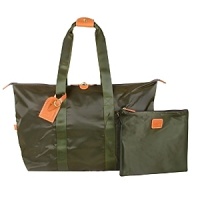 Bric's 18 X'bag duffel, a stylish, lightweight, collapsible nylon tote with vegetable tanned leather trim. Great for travel and shopping. Folds into small pouch for easy packing. Polyester lined. Bric's 18 X'bag duffel, a stylish, lightweight, collapsible nylon tote with vegetable tanned leather trim. Great for travel and shopping. Folds into small pouch for easy packing. Polyester lined.