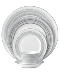 Band together around dinnerware that's equally suited for every day and entertaining. Clean lines and shades of gray in white bone china define the Islington place setting with easy sophistication. From Royal Doulton. Band together around dinnerware that's equally suited for every day and entertaining. Clean lines and shades of gray in white bone china define the Islington place setting with easy sophistication. From Royal Doulton.