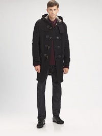 This toggle coat offers Burberry Brit's stylish take on a classic style.Attached hoodToggle closureGunflaps and rainflapPatch pocketsBack yokeAbout 37 from shoulder to hem80% wool/20% polyamideDry cleanImportedThis style runs true to size. We recommend ordering your usual size for a standard fit. This toggle coat offers Burberry Brit's stylish take on a classic style.Attached hoodToggle closureGunflaps and rainflapPatch pocketsBack yokeAbout 37 from shoulder to hem80% wool/20% polyamideDry cleanImportedThis style runs true to size. We recommend ordering your usual size for a standard fit.