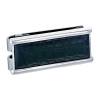 J.Goodman Sterling Silver/Black Alligator Inlay Money Clip J.Goodman Sterling Silver/Black Alligator Inlay Money Clip