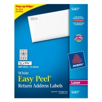 Avery Easy Peel Return Address Labels for Laser Printers, 0.5 x 1.75 Inches, White, Pack of 2000 (05267) Avery Easy Peel Return Address Labels for Laser Printers, 0.5 x 1.75 Inches, White, Pack of 2000 (05267)