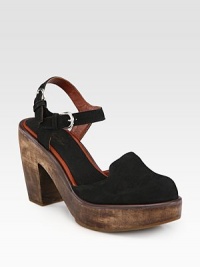 Lifted by a wooden heel and platform, a sweet adjustable Mary Jane strap adds Parisian charm to this soft nubuck leather slingback silhouette. Wooden heel, 3 (75mm)Wooden platform, 1 (25mm)Compares to a 2 heel (50mm)Nubuck leather upperLeather liningRubber solePadded insoleImportedOUR FIT MODEL RECOMMENDS ordering one half size up as this style runs small. Lifted by a wooden heel and platform, a sweet adjustable Mary Jane strap adds Parisian charm to this soft nubuck leather slingback silhouette. Wooden heel, 3 (75mm)Wooden platform, 1 (25mm)Compares to a 2 heel (50mm)Nubuck leather upperLeather liningRubber solePadded insoleImportedOUR FIT MODEL RECOMMENDS ordering one half size up as this style runs small.