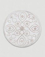 Bring the outdoors inside with a set of four beautifully detailed, hand-finished stoneware plates with a scrolling design that celebrates the splendor and romance of the world's most beautiful gardens. Set of 4 arrives in a gift box Chip resistant 6¼ diam. Dishwasher safe Imported Please note: Pattern may vary.