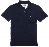 Nautica Mens Ss Deck Slim Fit Polo Shirt, Navy