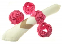 Braided Napkin Rings, Set of 4 Pink Braided Napkin Rings, Set of 4 Pink