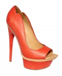 The Ilane platform peep-toe pumps by L.A.M.B. are all about texture and height. You'll love the ankle cut-outs. The Ilane platform peep-toe pumps by L.A.M.B. are all about texture and height. You'll love the ankle cut-outs.