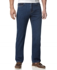 When you're looking for a pair that's crisp, clean and classic, these easy Tommy Bahama jeans in a slightly darker rinse fit the bill. When you're looking for a pair that's crisp, clean and classic, these easy Tommy Bahama jeans in a slightly darker rinse fit the bill.