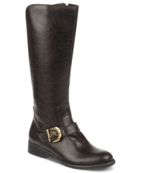 A buckled strap across the vamp of Life Stride's X-plode #2 wide calf boots gives this stylish pair an interesting sense of texture and shine. A buckled strap across the vamp of Life Stride's X-plode #2 wide calf boots gives this stylish pair an interesting sense of texture and shine.