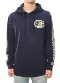 Lucky Brand Jeans Co Men's 1/4 Button Up '72 Surfer Hoodie Navy Blue Lucky Brand Jeans Co Men's 1/4 Button Up '72 Surfer Hoodie Navy Blue