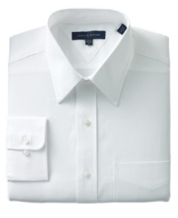 Versatile enough for any suit or pair of dress pants, this well-constructed Tommy Hilfiger shirt makes a great addition to your office wardrobe. Versatile enough for any suit or pair of dress pants, this well-constructed Tommy Hilfiger shirt makes a great addition to your office wardrobe.