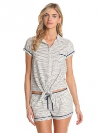 Kensie Women's Notch Collar Pajamas Top Kensie Women's Notch Collar Pajamas Top