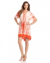 Gypsy 05 Women's Calvi Mixed Silk Mini Dress, Coral, Large