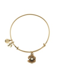 A delicate pearl symbolizes natural beauty on this vintage-inspired Alex and Ani charm bracelet, which is handcrafted from recycled gold plated brass. A delicate pearl symbolizes natural beauty on this vintage-inspired Alex and Ani charm bracelet, which is handcrafted from recycled gold plated brass.