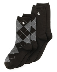 Classic argyle and solid cotton trouser socks with Lauren by Ralph Lauren logo embroidered at side ankle. Style #33580PK Classic argyle and solid cotton trouser socks with Lauren by Ralph Lauren logo embroidered at side ankle. Style #33580PK