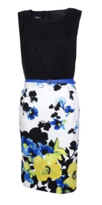 Belted Floral Skirt Twofer Dress