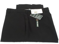 Ralph Lauren Men's Flat Front Solid Black Wool Dress Pants