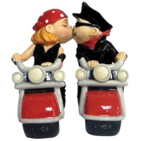 Westland Giftware Mwah Magnetic Biker Couple Salt and Pepper Shaker Set, 4-1/2-Inch Westland Giftware Mwah Magnetic Biker Couple Salt and Pepper Shaker Set, 4-1/2-Inch