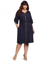 Jones New York Women's Plus-Size Short Sleeve Dress With Hardware