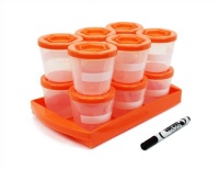 Baby Food Containers- Sprout Cups - Reusable Stackable 2 Oz. Storage Cups (12 Pack) with Tray and Dry-erase Marker - 100% BPA Free Baby Food Containers- Sprout Cups - Reusable Stackable 2 Oz. Storage Cups (12 Pack) with Tray and Dry-erase Marker - 100% BPA Free