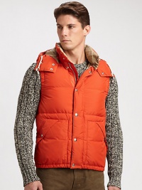 This cool-weather classic features a plush down fill, detachable hood and drawstring waist, granting wearers stylish protection against the elements with the bonus of a custom fit.Zip frontSnap-button placketStand collarRemovable drawstring hoodWaist slash pocketsFully linedAbout 26 from shoulder to hemPolyesterMachine washImported This cool-weather classic features a plush down fill, detachable hood and drawstring waist, granting wearers stylish protection against the elements with the bonus of a custom fit.Zip frontSnap-button placketStand collarRemovable drawstring hoodWaist slash pocketsFully linedAbout 26 from shoulder to hemPolyesterMachine washImported